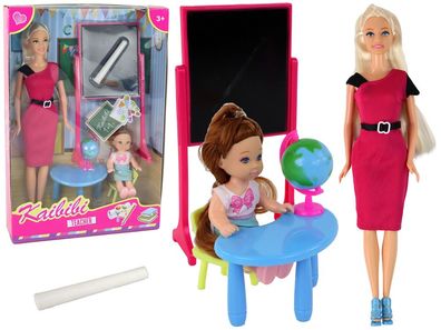 Modepuppe Schulspielset Lehrerinnenpuppe