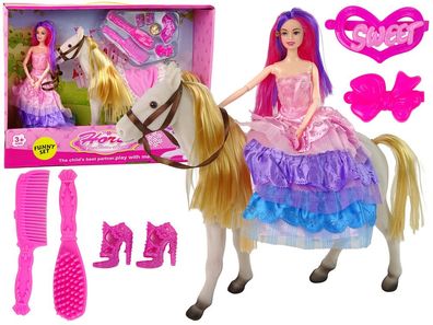 Prinzessinnenpuppe Pferdefigur Frisierset
