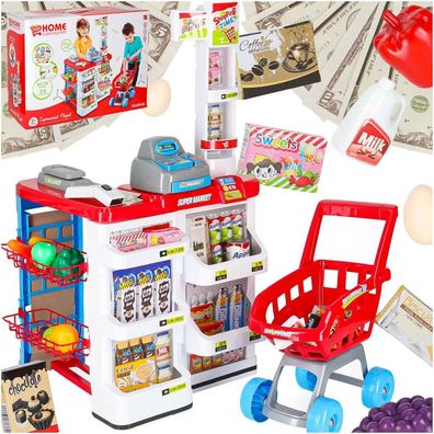 Spielsupermarkt Einkaufswagen Registrierkasse