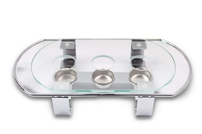 APS 35065 Speisenwärmer Rechaud mit Metallrahmen und Glasplatte 34 x 18 cm