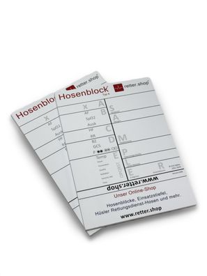 EVS Safety 9x Hosenblock Rettungsdienst ABCDE-Schema DIN A6 für Notfälle