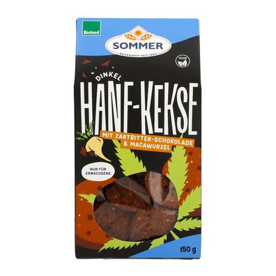 3x SOMMER Dinkel Hanf-Kekse mit Zartbitter-Schokolade & Macawurzel 150g