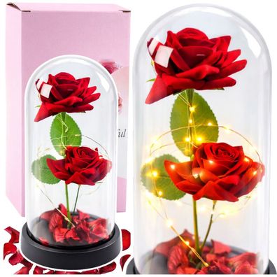 Dekorationsrose Glaskuppel Geschenkidee