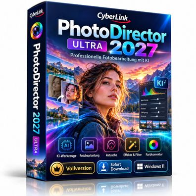 CyberLink PhotoDirector Ultra 2027 Vollversion Professionelle Fotobearbeitung