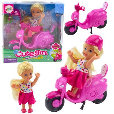 Spielpuppe Puppenset Motorroller