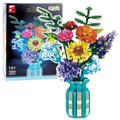 Klemmbausteine Blumenstrauß Vasendeko