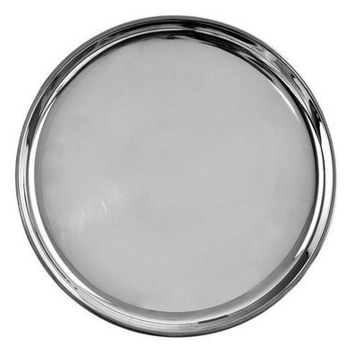 Rundes Serviertablett aus Stahl, 21 cm
