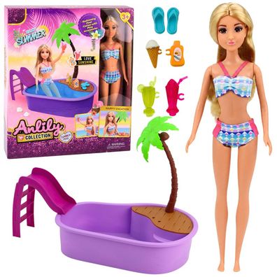 Modepuppe Badespielset Strandzubehör