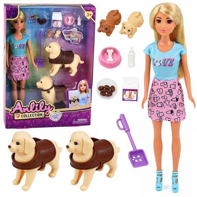 Modepuppe Hundepflege Spielset