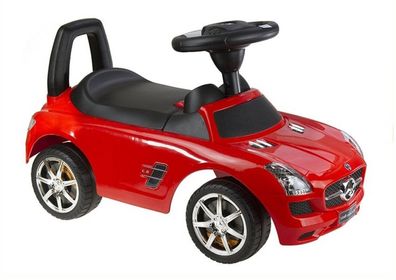 Rutscherauto Mercedes-Benz SLS AMG rot Kinderfahrzeug mit Stauraum unter Sitz