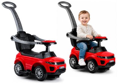 Rutschauto LEAN CARS Sport Car 614W Schiebestange Rückenlehne Rot ab 12 Monate