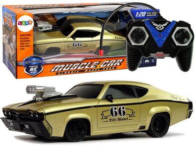 Ferngesteuertes Auto LEAN Toys Muscle Car 1:20 Gold mit Fernsteuerung ab 6 Jahren