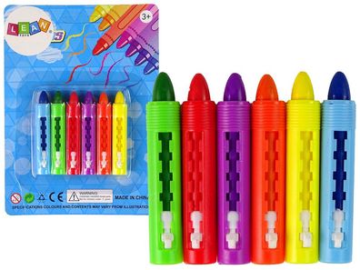 Pastellkreide-Set LEAN TOYS 6 Farben mit Schutzhülle und Schieber ab 3 Jahren