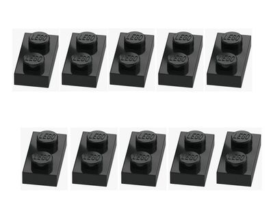 LEGO® 10x Platte 1x2 Schwarz Black 3023 302326 Original Bausteine Neu Plate