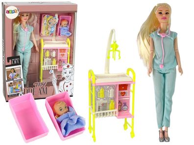 Arztpuppe Set LEAN Toys mit Babypuppe und Erste-Hilfe-Station 30 cm beweglich
