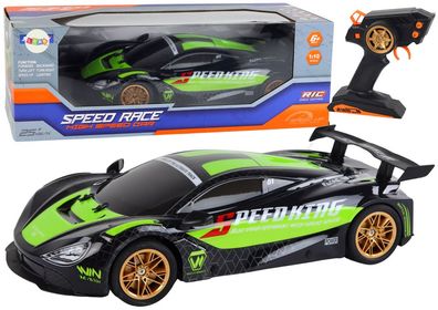 Ferngesteuertes Auto LEAN Toys Speed Race 1:10 2,4 GHz Licht Grün Schwarz