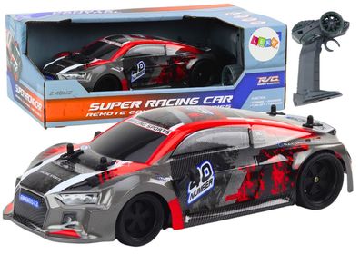 RC Auto LEAN Toys Super Racing Car 1:18 ferngesteuert 2,4 GHz Gummireifen Rot