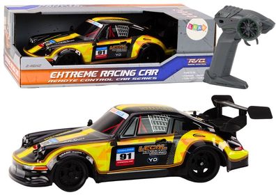 RC Auto LEAN Toys Extreme Racing Car 1:16 2,4 GHz Gummireifen gelb schwarz