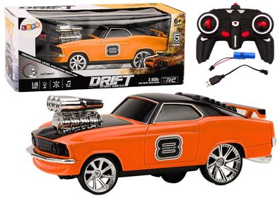 RC Driftauto LEAN Toys 1:18 Drift 360 Grad Licht und Sound 2,4 GHz orange