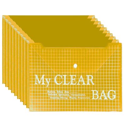 Dokumententasche A4 LEAN transparent gelb Druckknopf Polypropylen 20 Stück
