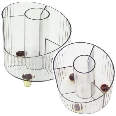 Schreibtisch-Organizer LEAN rund transparent Kunststoff 4 Fächer 12,5 x 12 cm