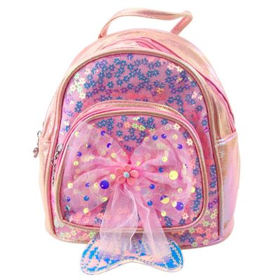 Kinderrucksack LEAN Pailletten Tüllschleife Rosa 20 cm 3,8 Liter