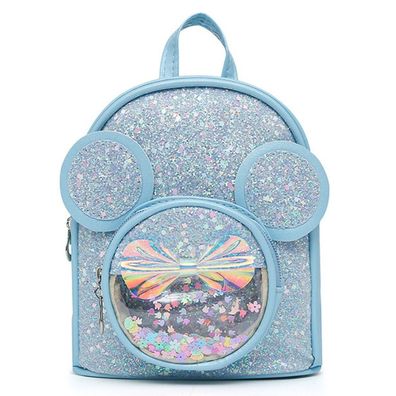 Kinderrucksack LEAN Pailletten Mausohren Blau 22 cm 3 Liter