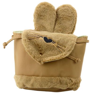 Kinderrucksack LEAN Hase Plüschohren verstellbarer Riemen Beige 22 cm 4 L