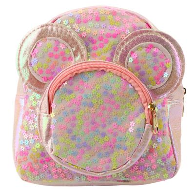 Kinderrucksack LEAN mit Mausohren und Pailletten Rosa 22 cm 3 Liter