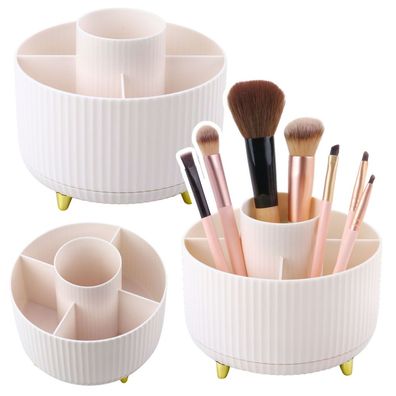 Kosmetik-Organizer LEAN 360° drehbar, 5 Fächer, ABS-Kunststoff, Weiß