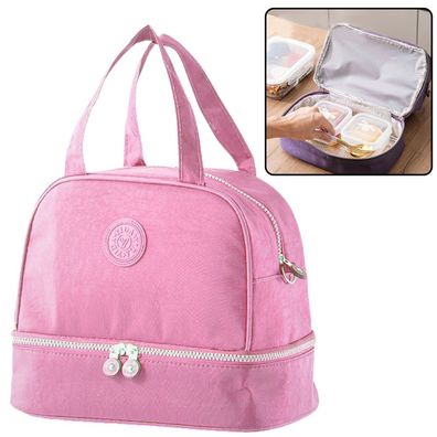 Thermo Lunchtasche LEAN 27 cm Rosa, zwei Fächer, abnehmbarer Schultergurt