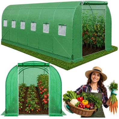 Folientunnel Gewächshaus LEAN PRO 10 x 3 x 2 m 30 m² Stahlrahmen 25 mm UV12-Folie