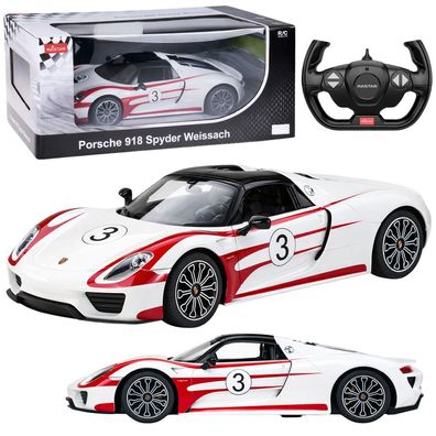 RC-Auto Rastar Porsche 918 Spyder 1:14 weiß 2,4 GHz Fernsteuerung mit LED-Licht