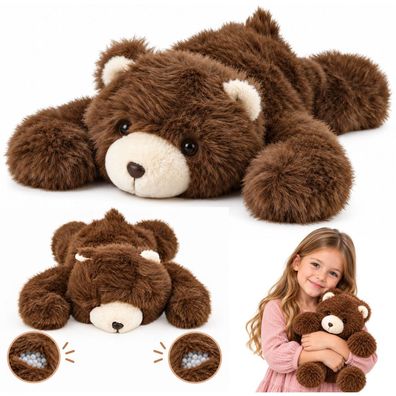 Plüschbär LEAN Toys Gewichtsbär 30 cm braun mit Gewichtskügelchen Kuscheltier