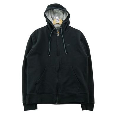 Champion Authentischer Herren Kapuzenpullover Schwarz Größe M #QWE7544