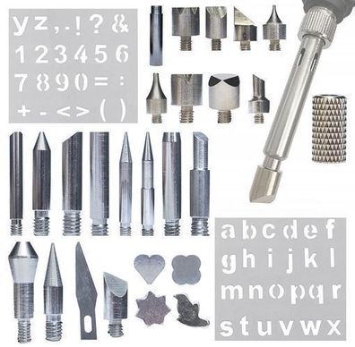 Rosfix Set Brennspitzen Holzgravur – 30-tlg. M4 Gewinde | 900M Adapter
