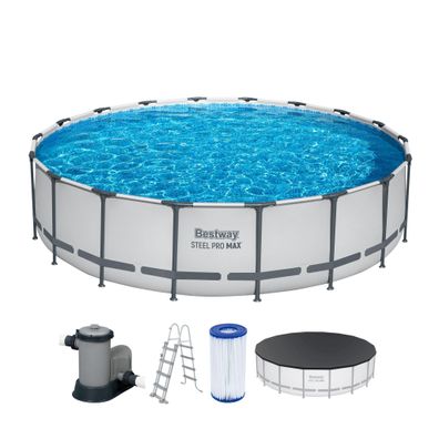 Bestway Steel Pro MAX Frame Pool Komplett-Set Ø 549 x 122 cm rund / 122 / 549