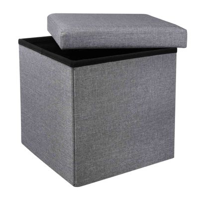 Hocker mit Aufbewahrungsfunktion 38 x 38 x 38 cm grau, bis 100 kg