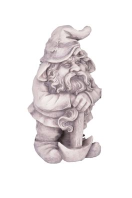 Gartenfigur Zwerg TORIN aus Fiberglas in Stein-Optik, 39 cm hoch