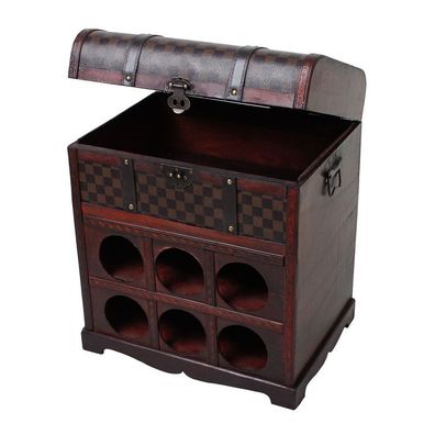 Weinregal für 6 Flaschen im Kolonialstil, Holz, Regal für Flaschen