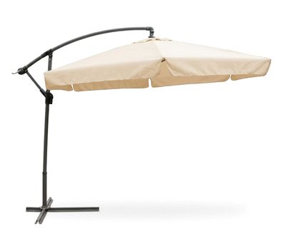 Ampelschirm Ø 300 cm creme, Sonnenschirm, Kurbelschirm, Gartenschirm / creme