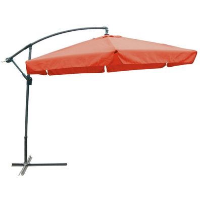 Ampelschirm Ø 300 cm terrakotta, Sonnenschirm, Kurbelschirm, Gartenschirm / terrakott