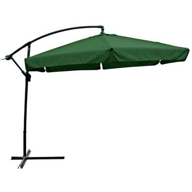 Ampelschirm Ø 300 cm grün, Sonnenschirm, Kurbelschirm, Gartenschirm / grün
