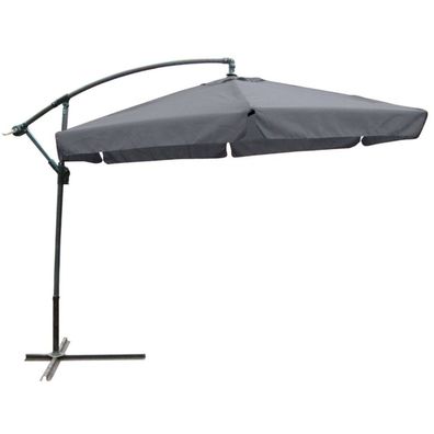 Ampelschirm Ø 300 cm anthrazit, Sonnenschirm, Kurbelschirm, Gartenschirm / anthrazit
