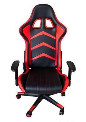 Gaming-Stuhl, schwarz-rot, Nacken- Rückenkissen, Gamerstuhl, Bürostuhl / schwarz-rot
