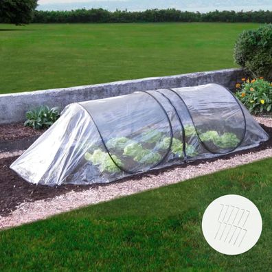 Folientunnel aus transparenter PVC-Folie, modular erweiterbarer Pflanztunnel / Basist