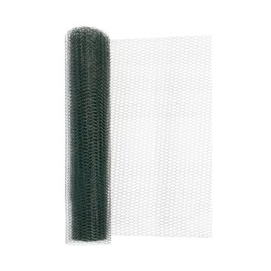 Maschendrahtzaun PVC-beschichtet, 25 m lang, Hasendraht für Kleintiergehege, grün / 2