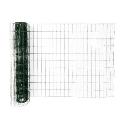 Gartenzaun 100 cm hoch, Zaun mit PVC ummantelt 25 m lang, Drahtzaun grün / 25 m