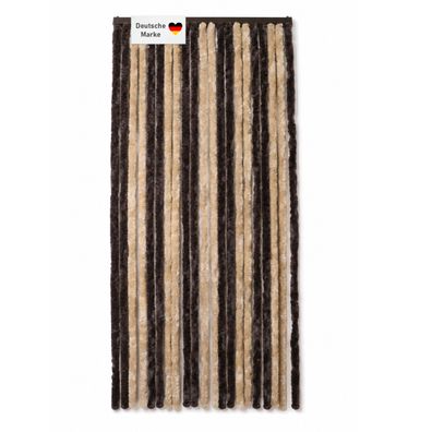 Flauschvorhang 90x200cm braun-beige, Fliegenschutz, Türvorhang Wohnwagen / braun-beig