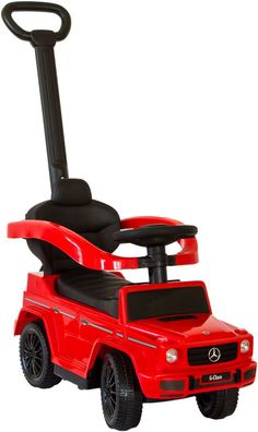 Rutschauto rot mit Schiebstange ab 1 Jahr, Rutschfahrzeug mit Sicherheitsbügel / rot
